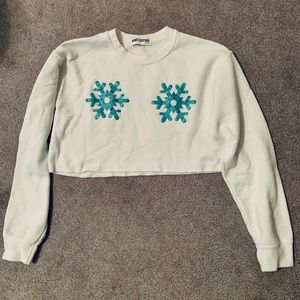 Cropped Sweatshirt custom winter themed